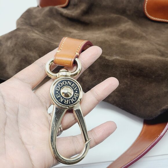 Dooney & Bourke | Large Vintage Chocolate Brown Suede Leather Handbag (One Size) - Picture 7 of 14